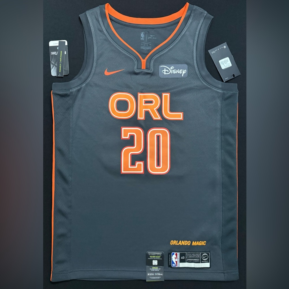 NWT Nike Markelle Fultz Orlando Magic #5 Charcoal/Orange City Swingman Jersey S